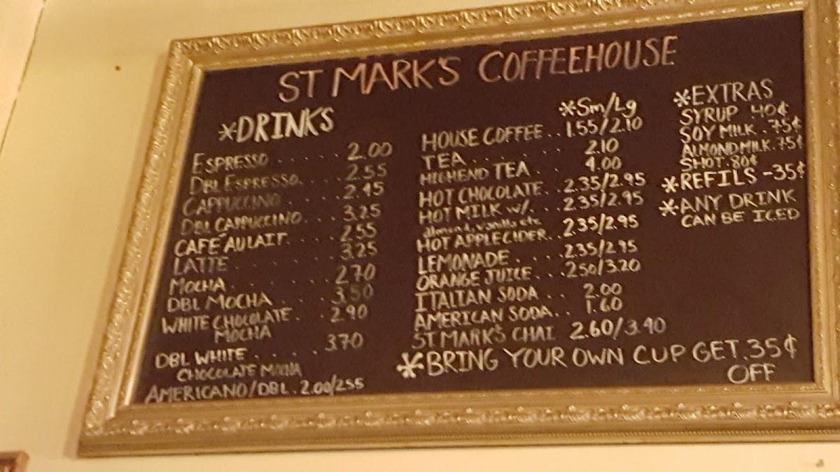 St Mark's Coffee House Menu - Image 4